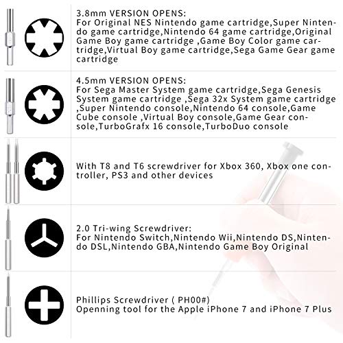 Screwdriver for Nintendo Switch and other Nintendo Products, Taessv Security Screw Driver Game Bit Set Products Repair Kit Pry Opening Repair Tool