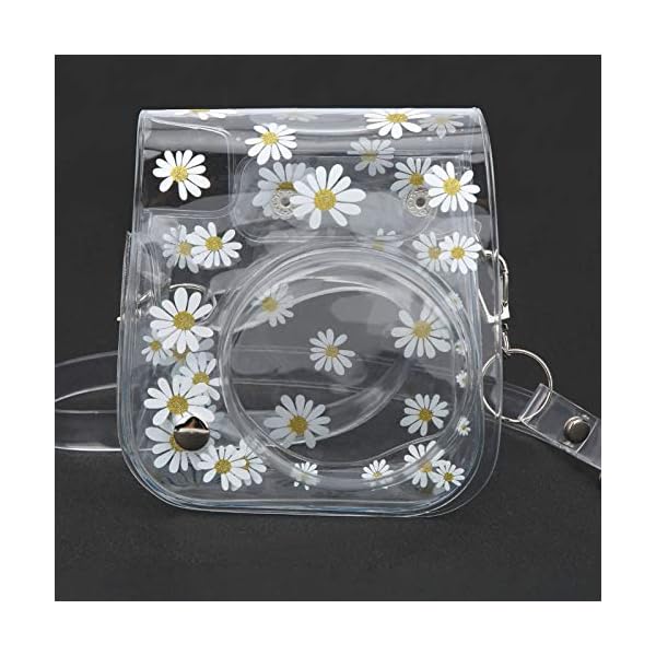 Sofortige Kameratasche, PVC-Kamera-Schutzhülle Daisy Transparente Sling Shell-Tasche mit Schultergurt für die Fujifilm Instax Mini 11/9/8 Kamera – Bild 5