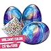 SLIME TIME Fluffy Slime Soft Colorful Egg Purple Glitter with Mix-in Beads (3 Pack)