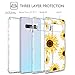 GUAGUA Samsung S10 Case Galaxy S10 Case Sunflower Clear Flowers Floral for Girls Wowen Soft Rubber Cover Printed 3 in 1 Hybrid Hard PC Shockproof Protective Cases for Samsung Galaxy S10 Yellow