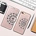iPhone 8 Plus Case,iPhone 7 Plus Flip Embossed Leather Wallet Case with Protective Detachable Slim Case Fit Car Mount,CASEOWL Mandala Flower Design with Card Slot, Strap for iPhone 7/8 Plus[Rose Gold]