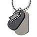 COOLSTEELANDBEYOND Punk Rock Metal and Leather Dog Tag Pendant Necklace for Men with 26 Inches Ball Chain