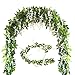 Zpollo 4Pcs 6.6 Feet Artificial Flowers Silk Wisteria Garland Artificial Wisteria Vine Rattan Silk Hanging Flower for Home Garden Outdoor Ceremony Wedding Arch Floral Decor (White)