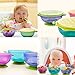 Zooawa Baby Suction Bowl and Spoon Set, 3 Pack Baby Weaning Set Nonslip BPA-Free Feeding Bowls with Lids Self Feeding Training Storage Bowl Cutlery Travel Set, Great Shower Gift for Infant Toddler