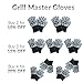 BBQ Gloves Extreme Heat Resistant Oven Gloves Ideal BBQ Gloves Rated to 932f - Ideal Grilling Gloves by Grill Master (Black)