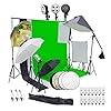 Wisamic Photography Lighting Kit, 10ft x 6.6ft/2M x 3M Background Support System with 3 Color Backdrop, 3 Umbrella, 3…
