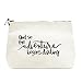 Canvas Makeup Bag with Quote and Brass Zip, Extra Large (Natural - And the Adventure Begins Darling)