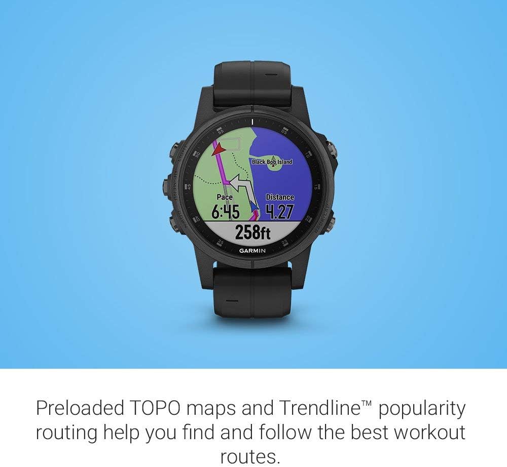 Garmin Fenix 5s Plus, Smaller-Sized Multisport GPS Smartwatch, Features Color TOPO Maps, Heart Rate Monitoring, Music and Garmin Pay, Black (Renewed): GPS & Navigation