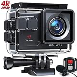 Victure AC700 4K 20MP Action Camera, 40M Waterproof Underwater Camera with EIS Tech, External Microphone and Remote Control with 2 Batteries and Mounting Accessories Kit