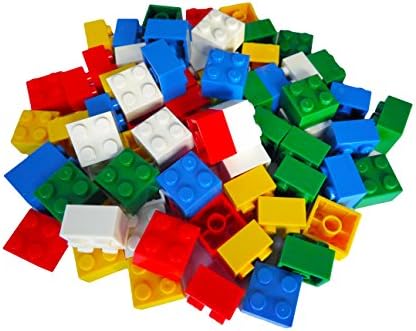 Hobby Monsters 100 Building Bricks 2 x 2 Assorted Colors (Compatible with All Major Brands) - Great STEM Resource