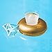 Pool Toy Drink Floats - Gold & Pink Diamond Ring Shape | Inflatable Cup Holder Water Floats for Pool Party - by Fractal
