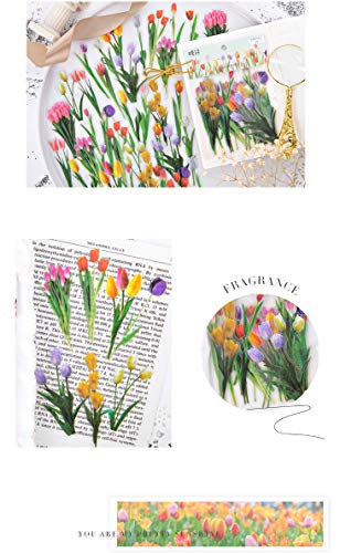 Molshine 240pcs PET Transparent Decorative Stickers -Flowers Plant Series Decals for DIY,Personalize,Bullet Diary Decoration,Laptops,Scrapbook,Luggage,Cars,Books -6 Packs of Different Styles
