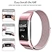 SWEES Metal Bands Compatible Fitbit Charge 2, Milanese Stainless Steel Metal Magnetic Replacement Wristband Small & Large (5.5