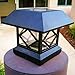 Solar Light,Post Cap Lights 4 x 4 Plus Bright 15 Lumen Outdoor Warm White LED Lamp For Vinyl Posts Caps 3.5x3.5 4x4 5x5 6x6 Waterproof Deal of The Day Prime Sogrand Black Lantern For Fence Deck 2 Pack