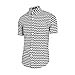 Allegra K Men Allover ZigZag Pattern Patch Pocket Short Sleeve Button Down Shirt