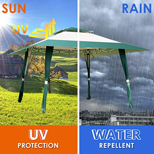 FDInspiration Green 13x13FT Pop Up Outdoor Companion Folding Shelter Tent Patio Gazebo Canopy Awning Sun Shade w/Carry Bag with Ebook
