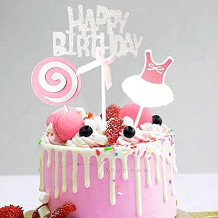 Happy Birthday Cupcake Topper Cake Topper Girl Kids Sticks Kit