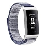 KWLET Straps Compatible with Fitbit Charge 3 Bands,Soft Nylon Sport Sticky Loop Replacement Bands Wristband Adjustable Straps Wristband Watch Band for Fitbit Charge 3 / Charge 3 SE Accessories