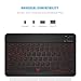 Airfox K10 Ultra Compact Slim Profile LED Backlit Wireless Bluetooth Keyboard for iOS, Android, Windows and Mac with Rechargeable Lithium Battery,9.7