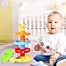 Peradix Ball Drop Toy Go and Roll Swirling Tower Ramp for Baby and Toddler Development Educational Toys, Stack, Drop and Go Ball Ramp Toy Set Includes 3 Spinning Acrylic Activity Balls, 5 Layers