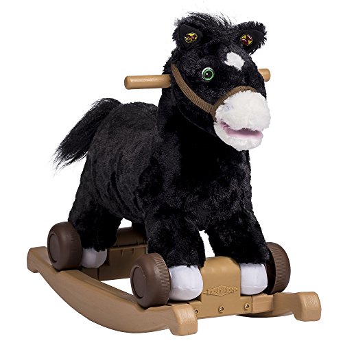 Rockin' Rider Cocoa 2-in-1 Pony Plush Ride-On, Black