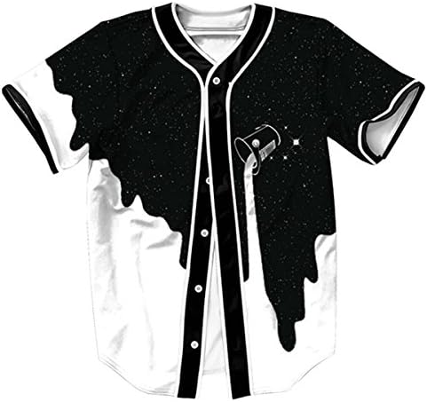 YIKIBODA Men Hipster 3D Print Sleeveless Baseball Team Jersey Shirt Tops 010#Galaxy, Tag XXL =US XL
