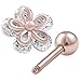 bodyjewellery 2pcs 16g 1/4 Cartilage Earring Stud Flower Barbell Forward Heilix Tragus Lobe Auricle Cartilage Bar Surgical Steel CZ - RG