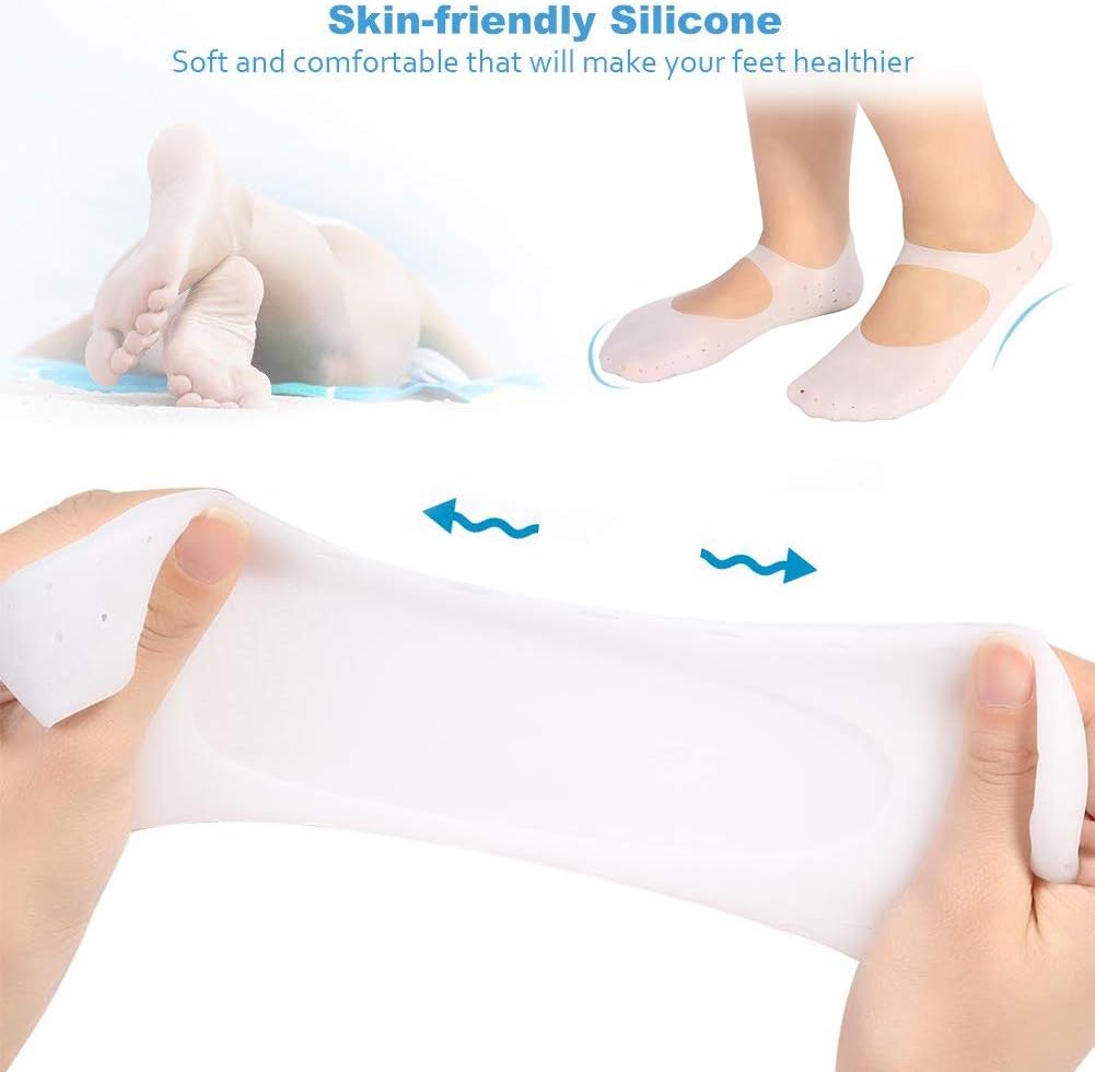 Silicone Socks, 1 Pair of Foot Anti-Cracks Protective Foot Care Socks Prevention Tool - Image 4