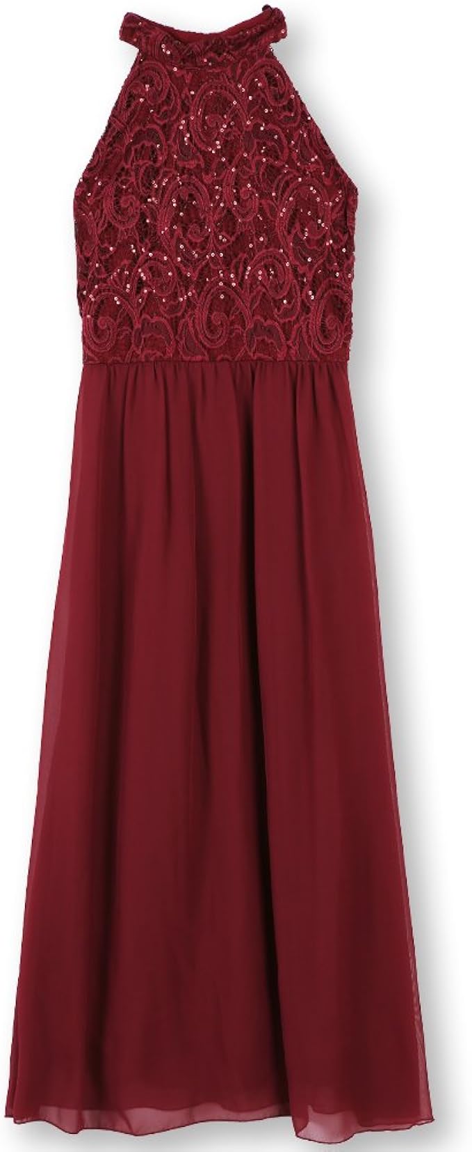 Speechless Big Girls Glitter Lace to Chiffon High Neck Maxi