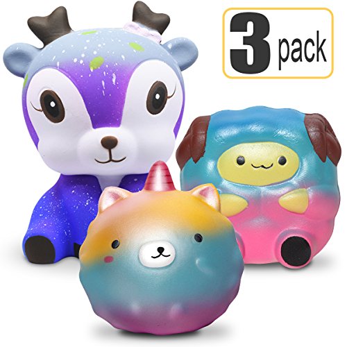 Hevout cheap squishies pack ibloom squishy huge squishies llama sheep deer sqishy's toys for kids gift or stress relief toys