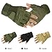 NSSTAR Military Half-finger Fingerless Tactical Airsoft Hunting Riding Cycling Gloves (L, Green)