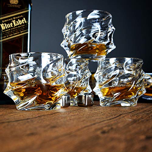 GLASKEY Whiskey Glass Set of 411.5 oz Lead Free Crystal Old Fashioned Glass, Cocktail Cool