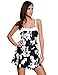 LookbookStore Women's Black and White Bow Swimdress Bandeau One-piece Skirt Bathing Suit Swimsuit, Size L