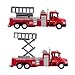 3 Pack Diecast Fire Truck Engine - 6 Inch Pullback Toy Die Cast Alloy Emergency Vehicles Model Play Set for Kids