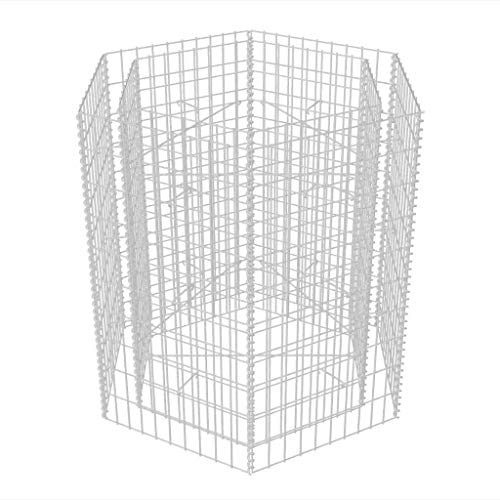 SKM Sechseckiges Gabionen-Hochbeet 100×90×100 cm – Bild 4