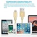 Lansen iPhone Charger Cable Cord 3Pack 3'/6'/10' FT Nylon Braided Lightning cable-Gold