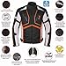 HWK Scorpion Motorcycle Jacket for Men & Women, Motor Bike Jacket and Motorcycle Gear with Body Armor Foam Padding & Breathable Cordura Fabric, Reflective Jacket for Night Visibility - Orange, X-Large