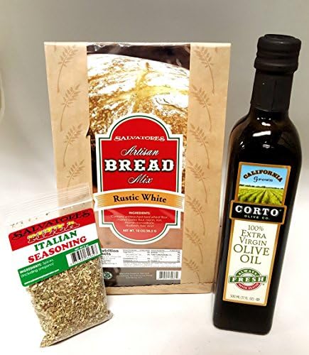 Gourmet Italian Bread Dipping Kit with Salvatores Rustic White Bread Mix