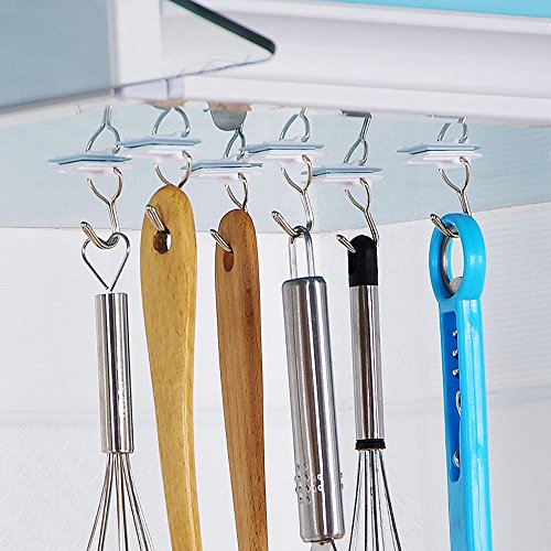 Ya Jin Adhesive Hook Utility ABS Traceless Hook for Wall Door Bathroom Kitchen, Pack of 12 pcs
