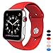 Sport Band for Apple Watch 42mm, BANDEX Soft Silicone Strap Replacement Wristbands for Apple Watch Sport Series 3 Series 2 Series 1(Red M/L)