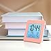 MARATHON Digital Desktop Clock, Pink - Easy-to-Read 3.5” Display with Temperature & Date - Includes Alarm with Snooze & Backlight