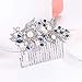 EVER FAITH Wedding Side Comb Rhinestone Pearl Bride Hair Accessories Flower Vine Headpiece for Bridesmaids Blue Silver-Tone