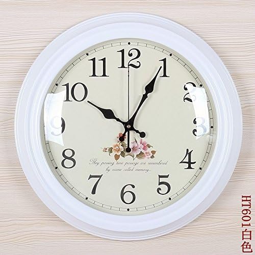 16 inch genuine modern living room wall clock simple European style garden round horological bedroom mute creative quartz clock,white