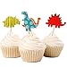 Betop House Set of 24 Pieces Cute Animals Giraffe Elephant Lion Zebra Dinosaurs Dessert Muffin Cupcake Toppers for Picnic Wedding Baby Shower Birthday Party Server