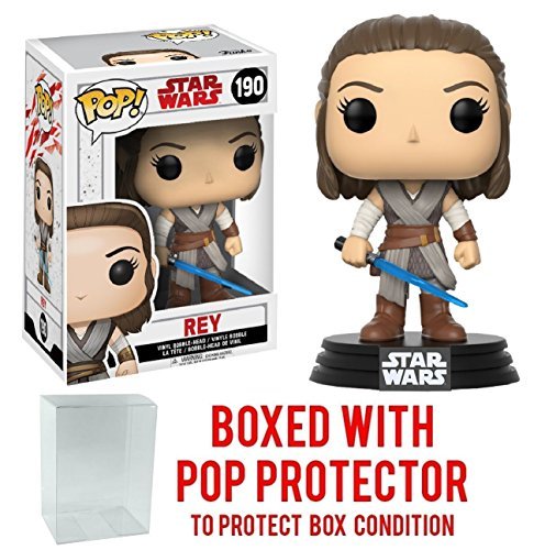 Funko Pop! Star Wars: The Last Jedi - Rey #190 Vinyl Figure (Bundled with Pop BOX PROTECTOR CASE)