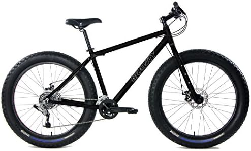 Aluminum Fat Bikes with Powerful Disc Brakes Gravity Monster Mens Fat Tire Bicycle 26" x 4" (Gloss Black, 16in)