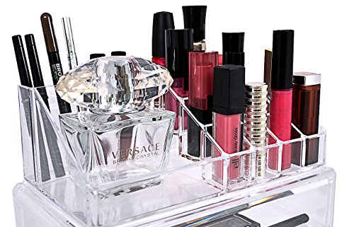 Sorbus Acrylic Cosmetic Makeup and Jewelry Storage Case Display - Great for Lipsticks, Liners, Nail Polishes, Brushes, and Much More-Bathroom Space Saving, Stylish Acrylic Case - Christmas Gift - Thumbnail 2