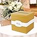 OurWarm Gold Gift Card Box with Cards Label, Large Size Money Box Card Boxes for Wedding Reception Graduation Party, Birthday and Baby Shower (10