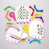 Baker Ross Rainbow Tortoise Weaving Kits (Pack of 6) for Kids to Make and Display