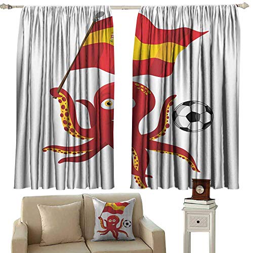 Shades Window Treatment Valances Curtains Funny Octopus Soccer